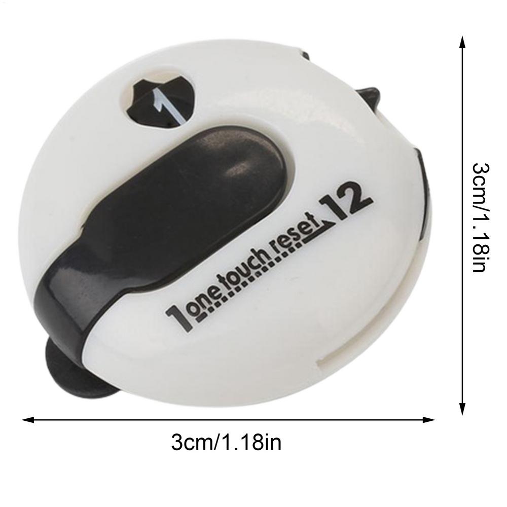 Round Golf Stroke Counter Golf Attachment Accessories with One Touch Reset Clip Counter Clicker Up To 12 Shots Score for Golf