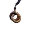 Natural Lightning-Struck Peach Wood Qiankun Circle Pendant: Handmade Yin Yang with Seven Stars Design