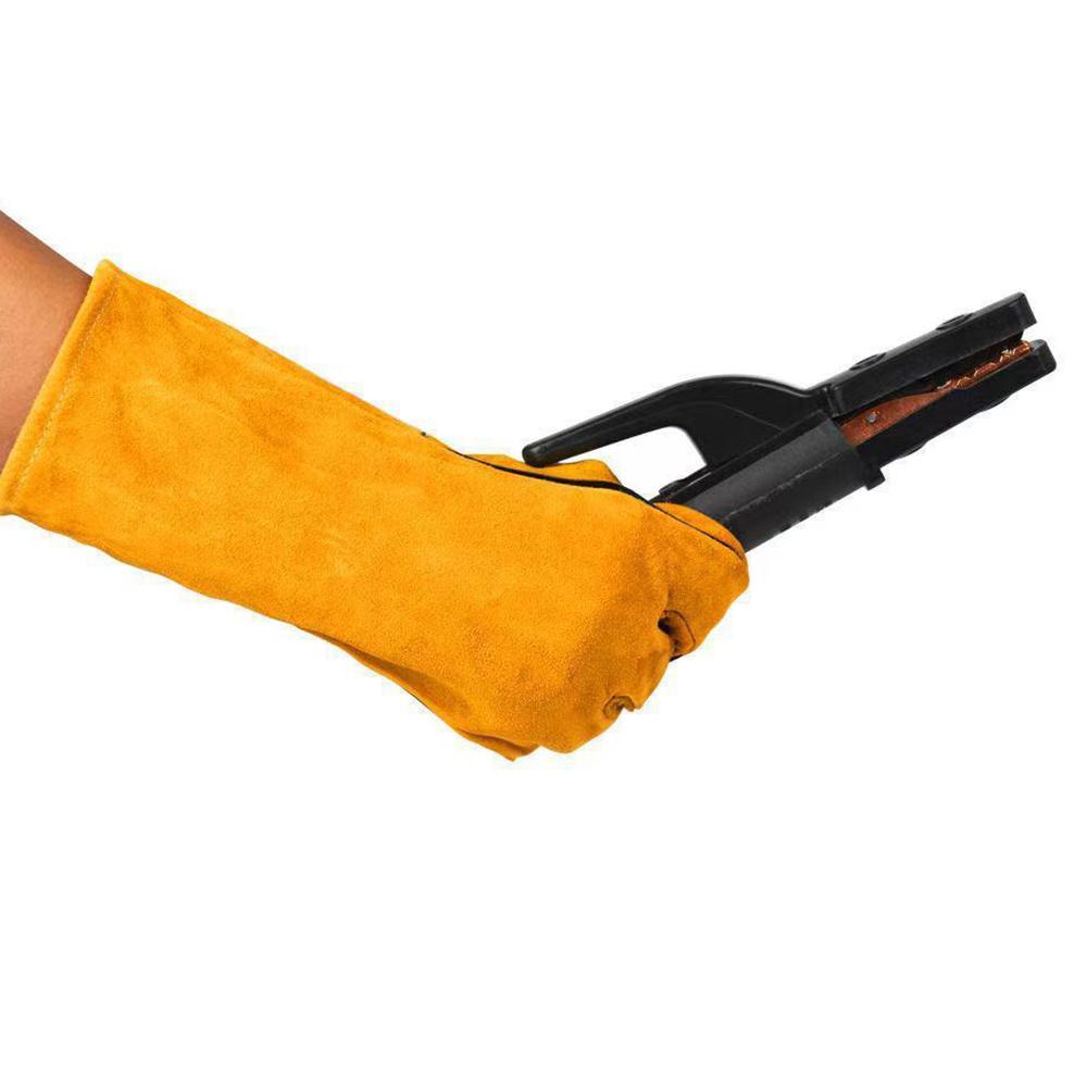 Cowhide Work Gloves Welding Safety Protection Thickened Double Cowhide Gloves Wear-resistant Labour Gloves for Workplace Work