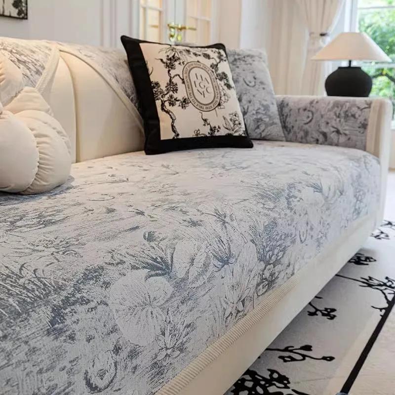 Opěrka zad Ručník na pohovku Protiskluzový Odolný proti opotřebení Žinylkový potah na pohovku Univerzální Celoroční Vzory malované inkoustem Polštář na pohovku