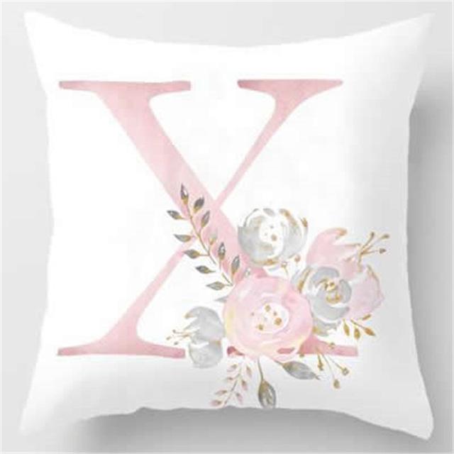 Ins Nordic Pillowcase Design Pink Letter Cushion Pillowcase Car Sofa Waist Design Home Furnishing
