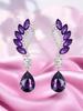 Crystal and Rhinestone Drop Dangle Earrings |Rhinestone Leaf Statement Earrings for Women | Lightweight
