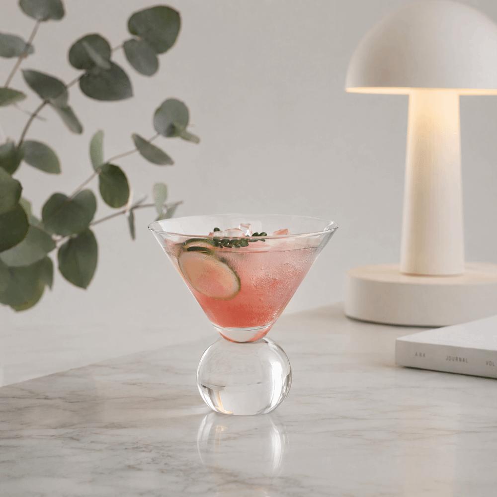 Transparent Wine Glass Short Foot Juice Cup Creative Cocktail Glasses  Iced American Coffee