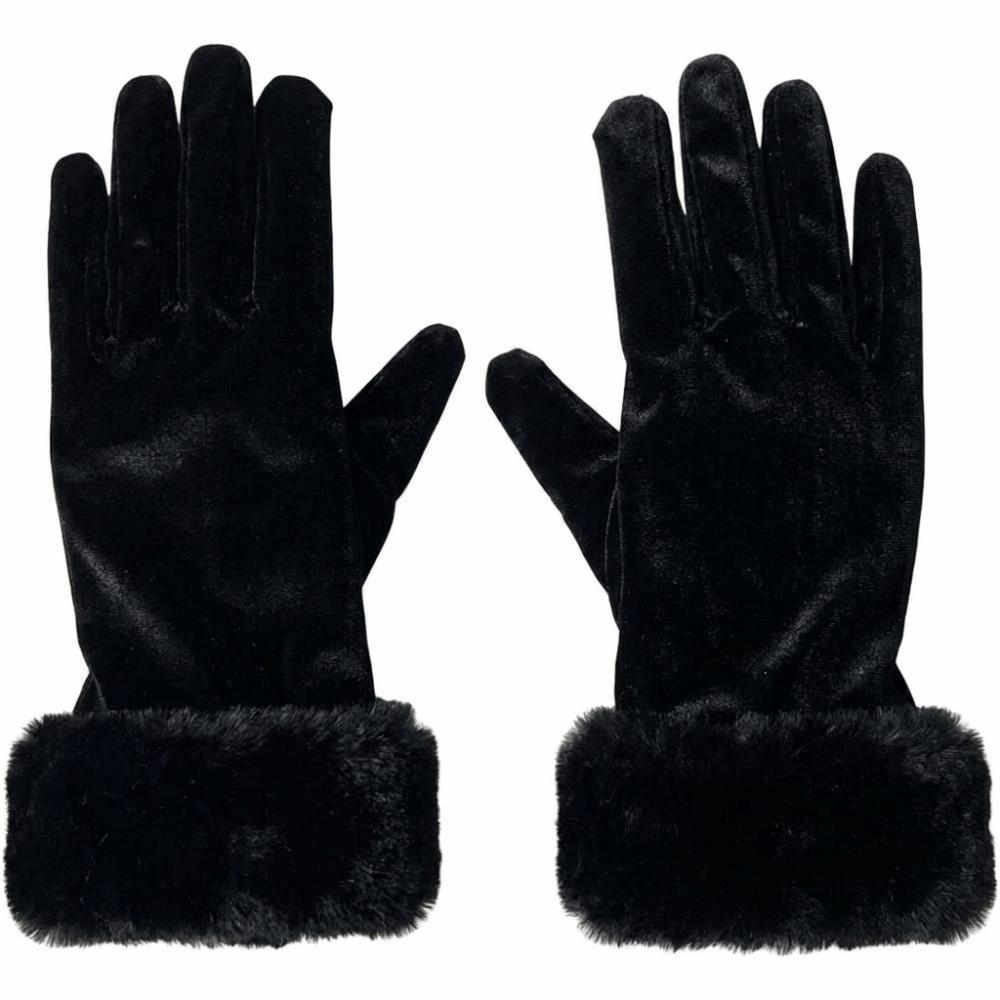 Red Velvet Christmas Gloves Warm Full Finger Gloves Fashion Santa Claus Gloves  Evening Party