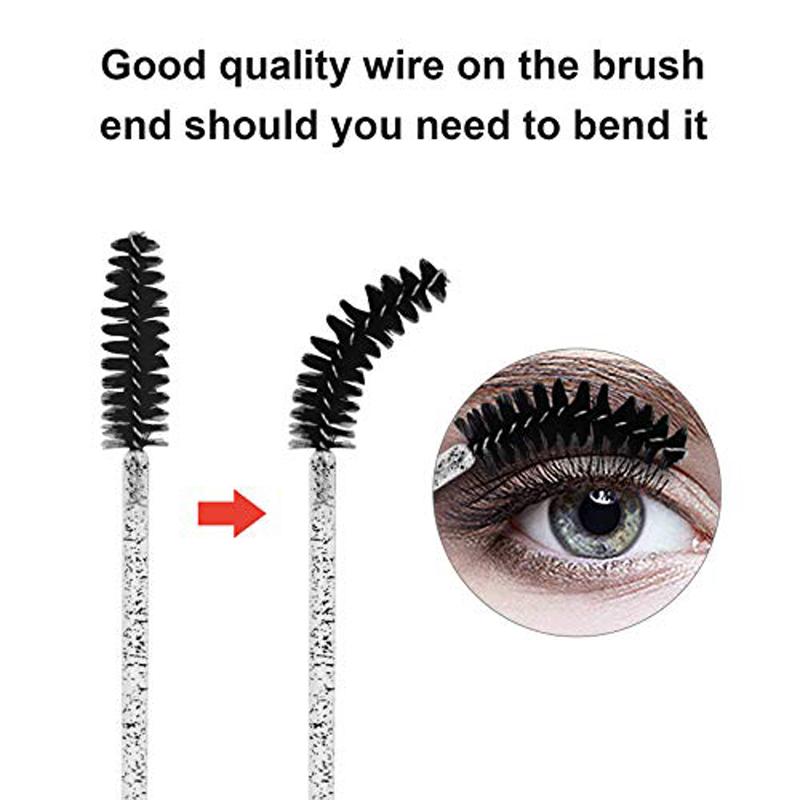 Einweg-Wimpernbürsten, Mascara-Bürsten Make-up-Applikator-Set für Wimpern- und Augenbrauenverlängerung mit Behälter (schwarz)