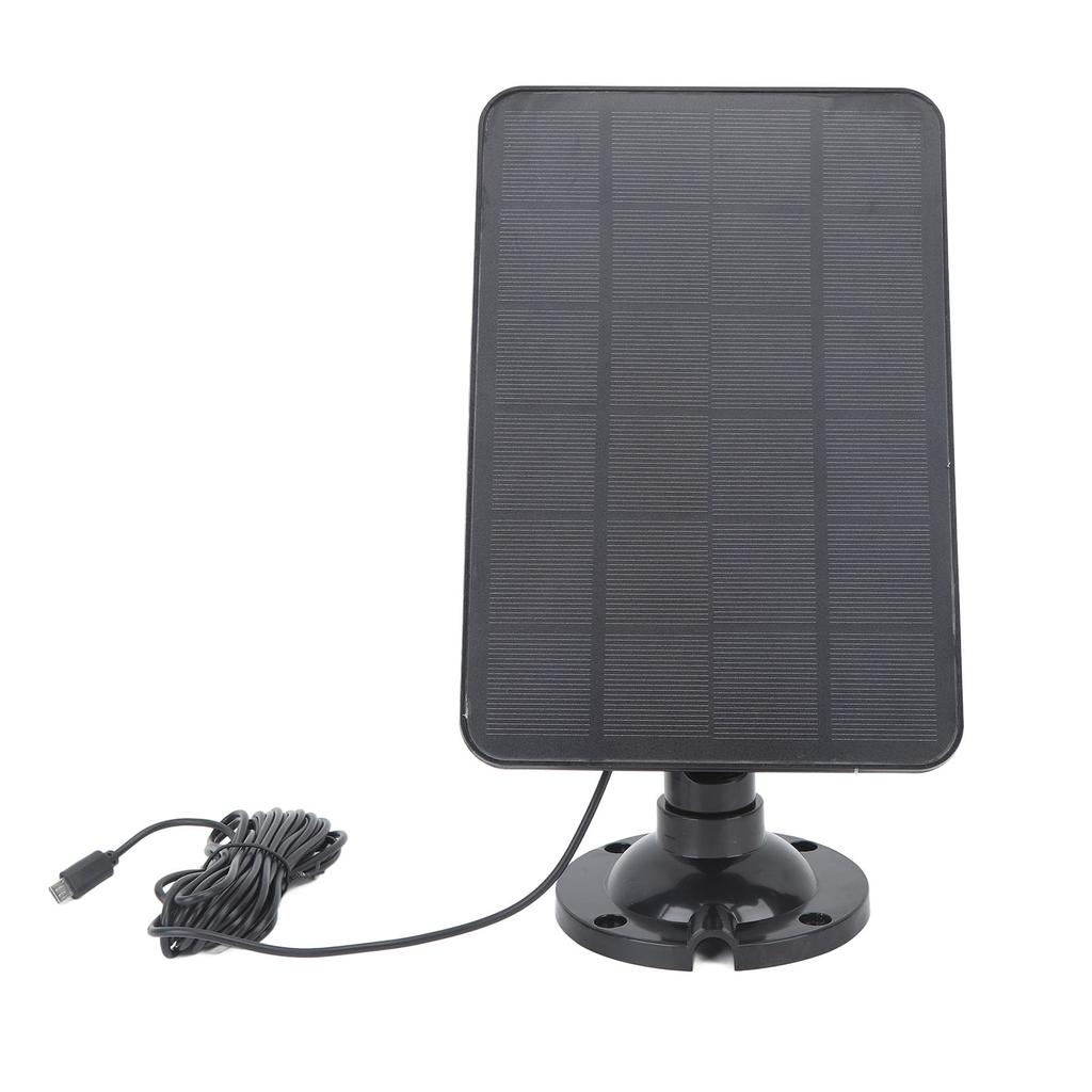Camera Solar Panel Charger 10W 5V Micro USB Black Solar Charging Panel for Security Camera Cellphone Power Bank