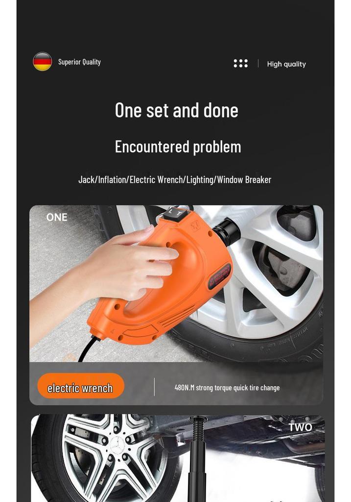 12V Off-road Electric Hydraulic Jack & Air Pump Tire Tool for SUVs