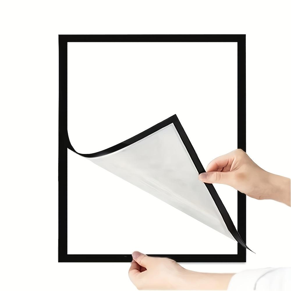 Set of 3 Magnetic Wall Frames - Self-Adhesive, Vertical Photo & Document Display, Matte B/W