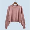 Export Cut Label Spring & Fall Knitting Bottoming Shirt Women's New Korean Style Lazy Style round Neck Loose Underwear Long Sleeved Top