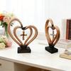 Bureau Ornament Stabiele Basis Hartvorm Hars Beeldje Desktop Decoratie met Sentimenteel Gedicht Het Kost Drie om te Trouwen Huwelijksverjaardag Cadeau