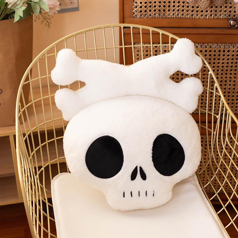 Halloween Crossbones Skull Plush Toy Stuffed Animal Doll Home Gifts Decoration