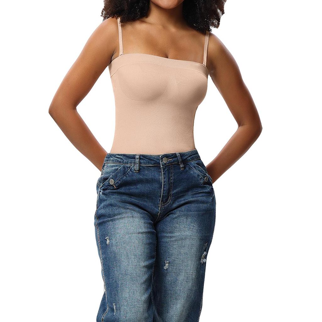 Women's Shapewear Bodysuits Strapless Seamless Jumpsuit Butt Lifter Body Shaper with Removable Straps