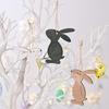 New Easter Wooden Rabbit Pendant - Black & White Home Decoration