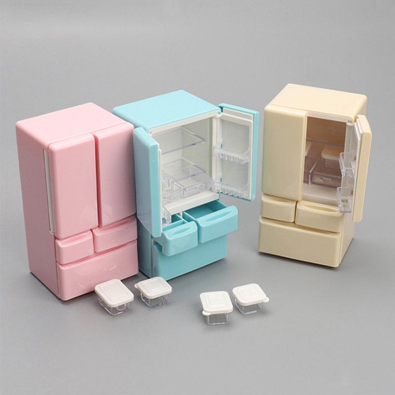 1:12 Dollhouse Miniature Refrigerator Simulation Home Appliances Model Home Decor Toy Doll House Accessories