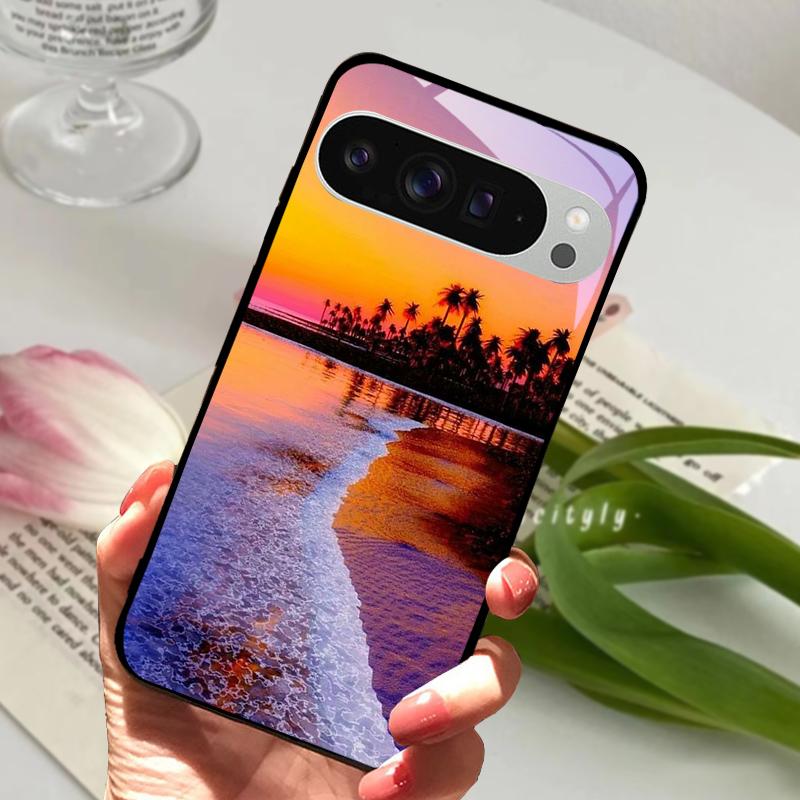 For Google Pixel 9 Pro XL Case Pixel9 Cute Animal Tempered Glass Phone Cover For GOOGLE PIXEL 9A Glass Protective Fundas Cases
