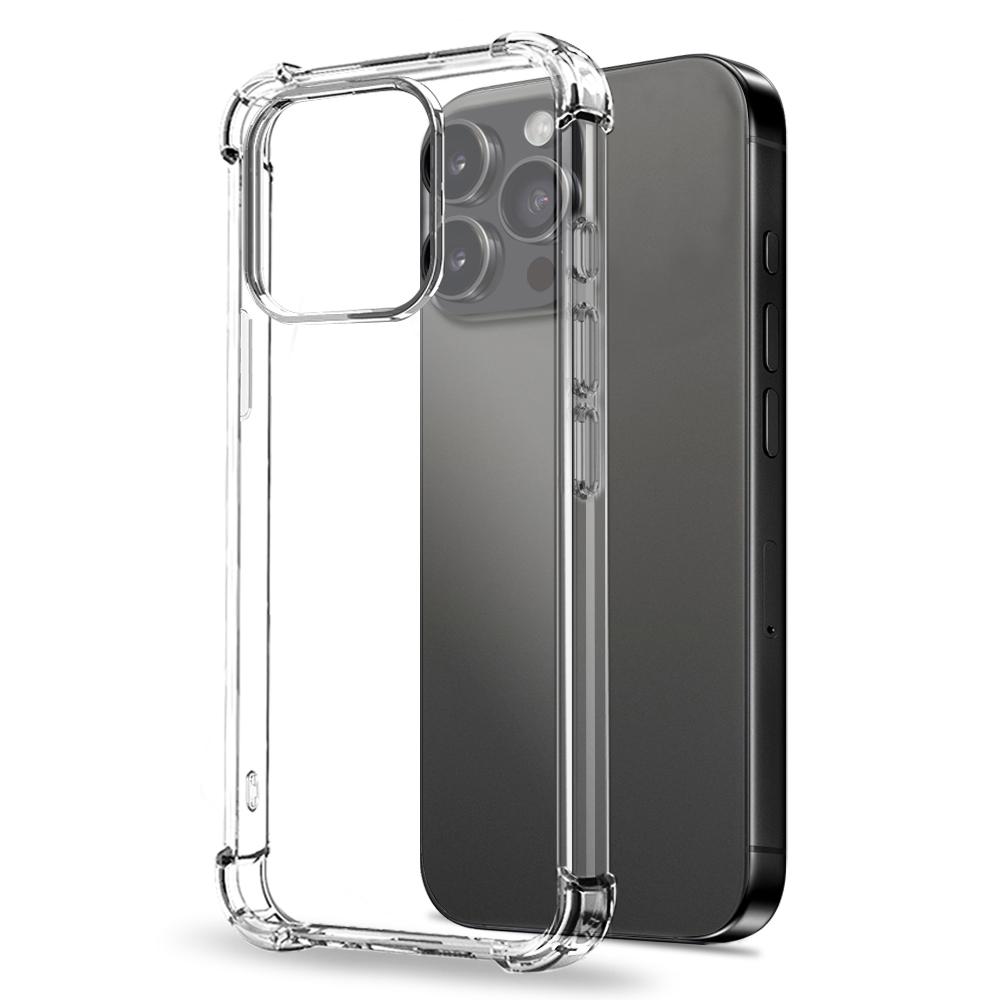 

NORTHJO For iPhone 15 Pro Clear Phone Case Four Corner Shockproof TPU Cover with Tempered Glass As Shown A