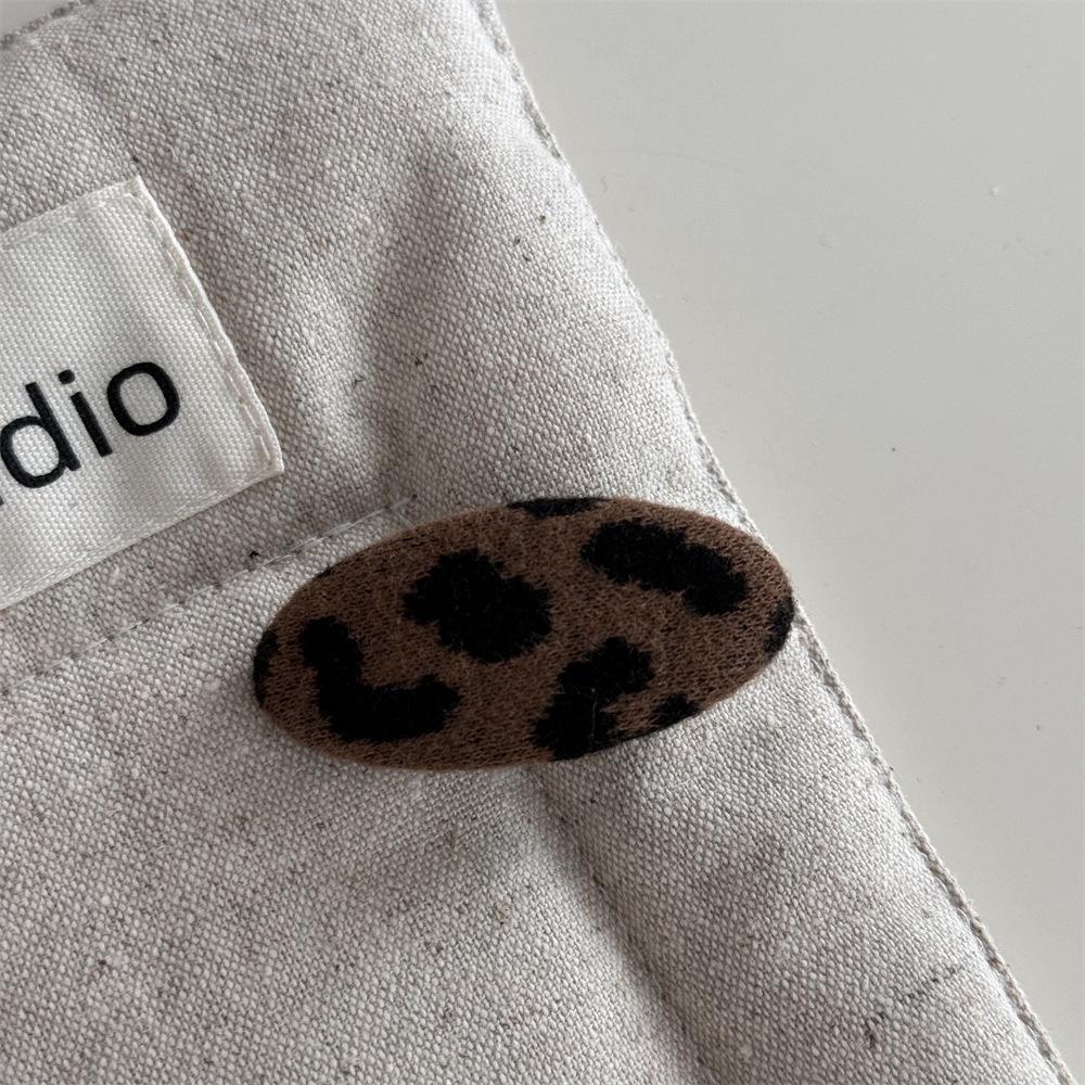 Leopard Print Large Fabric Hair Clip for Thick Hair - Autumn/Winter Women s Side Bangs Shark Clip