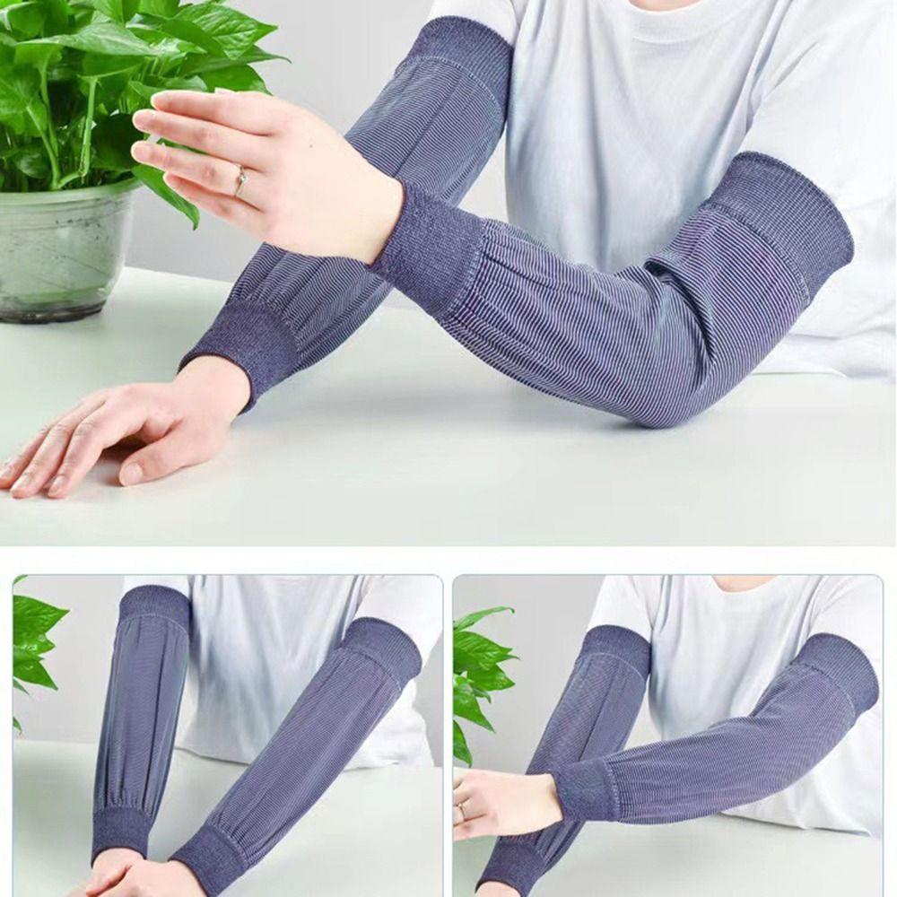 Sun Protection Long Sleeves For Men Arm Cover Cooling Sleeves Arm Warmer Striped Arm Sleeves