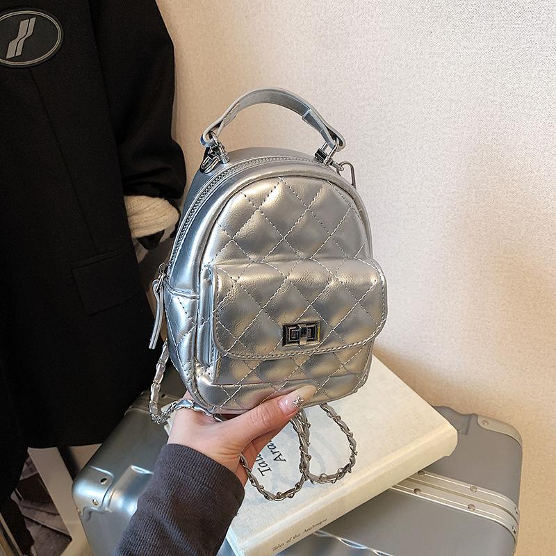 New Fashion Niche Popular Diamond Backpack Versatile Multi-purpose Single Shoulder Double Shoulder Women's Bag