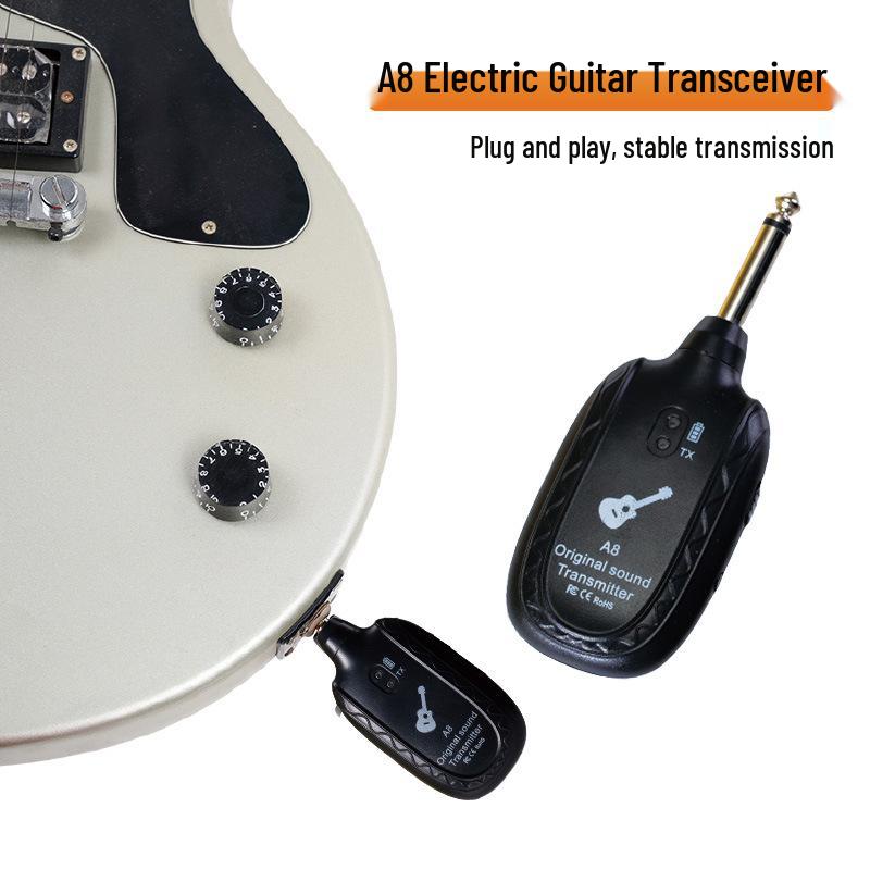 A8 Wireless Electric Guitar & Bass Audio Transceiver: Portable Transmitter & Receiver for Musical Instruments.