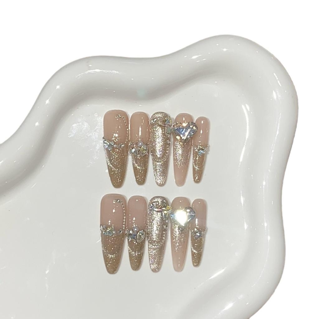 Rent Handgjort Fint Leende Kattöga Pärlkvalitet K9 Borr Persikohjärta Borr Dimö