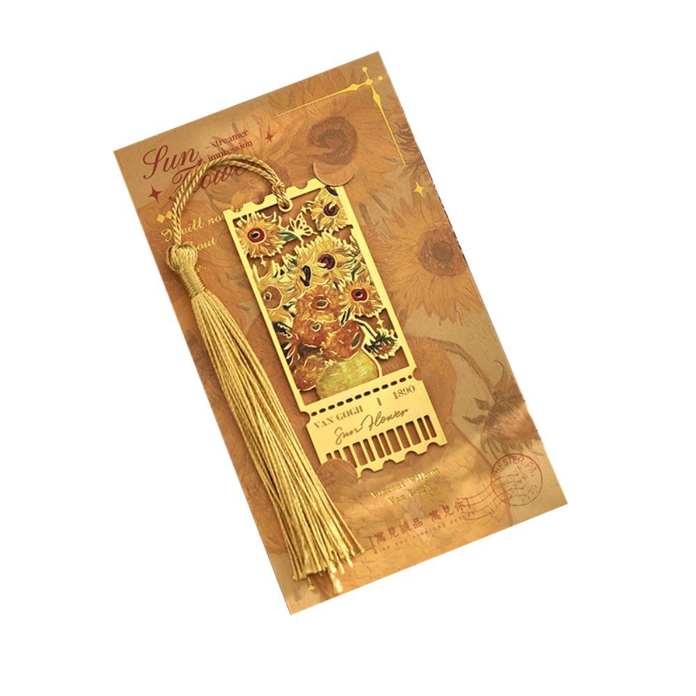 

Oil Painting Style Metal Bookmark Metal Floral Painting Bookmark School Office Supplies Style 4