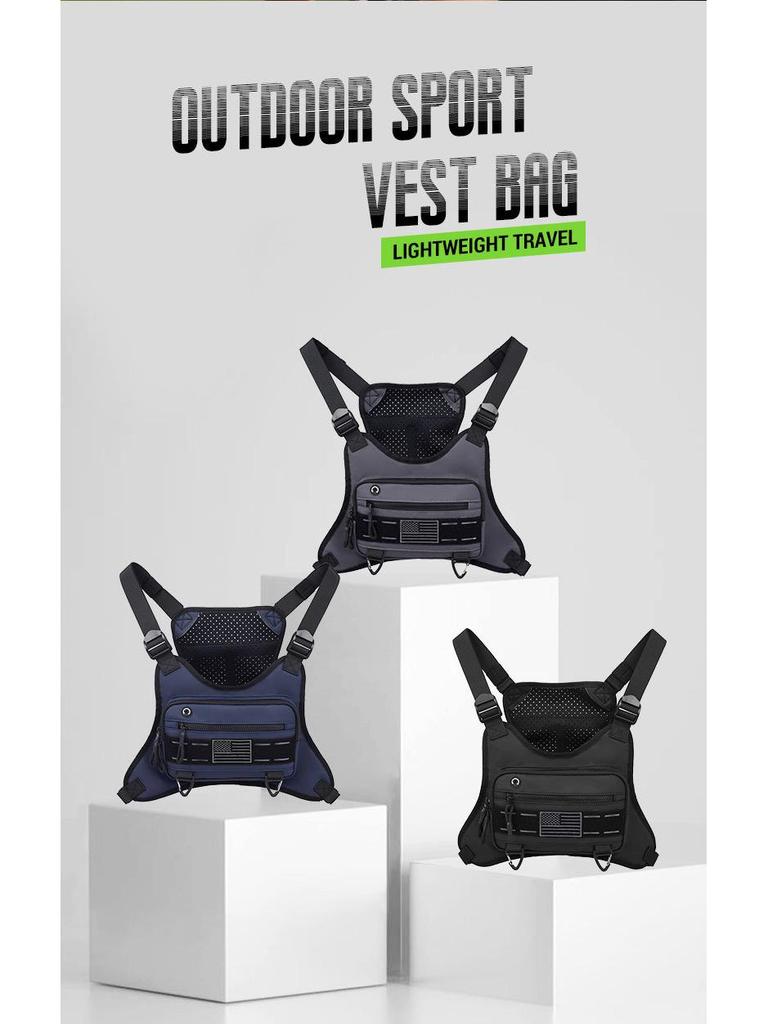 Men's Casual Cycling & Hiking Chest Bag - Functional Vest Bag for Running & Fitness