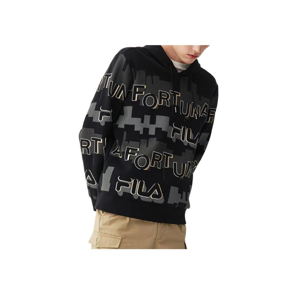 Fila Kapuzenpullover mit Logo-Print Unisex-Sweatshirt Schwarz F11M118250F-BK