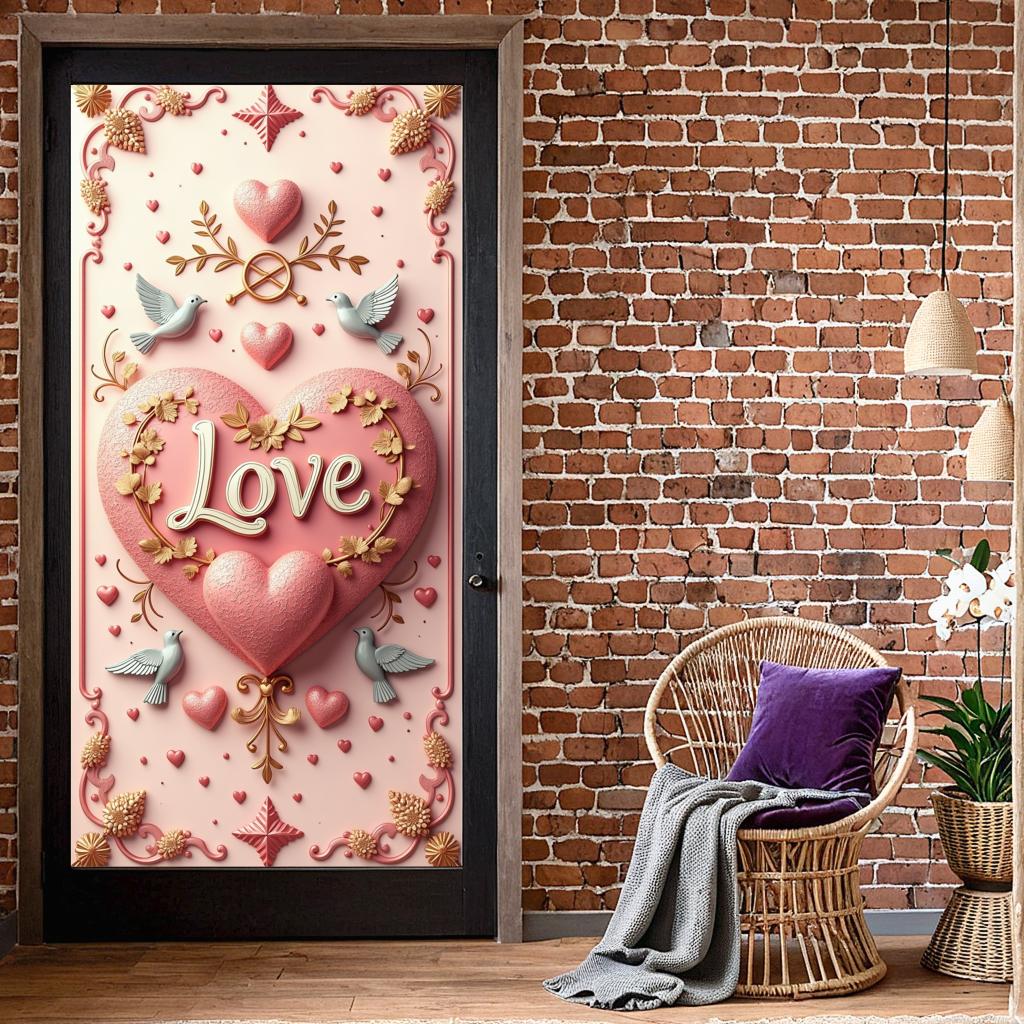 Pink Banner Prop Cherry For Festive Valentine's Indoor