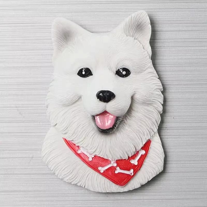 Simulation puppy refrigerator sticker Shiba inu Pug Pomeranian Chihuahua 3D creative magnet refrigerator sticker home decoration