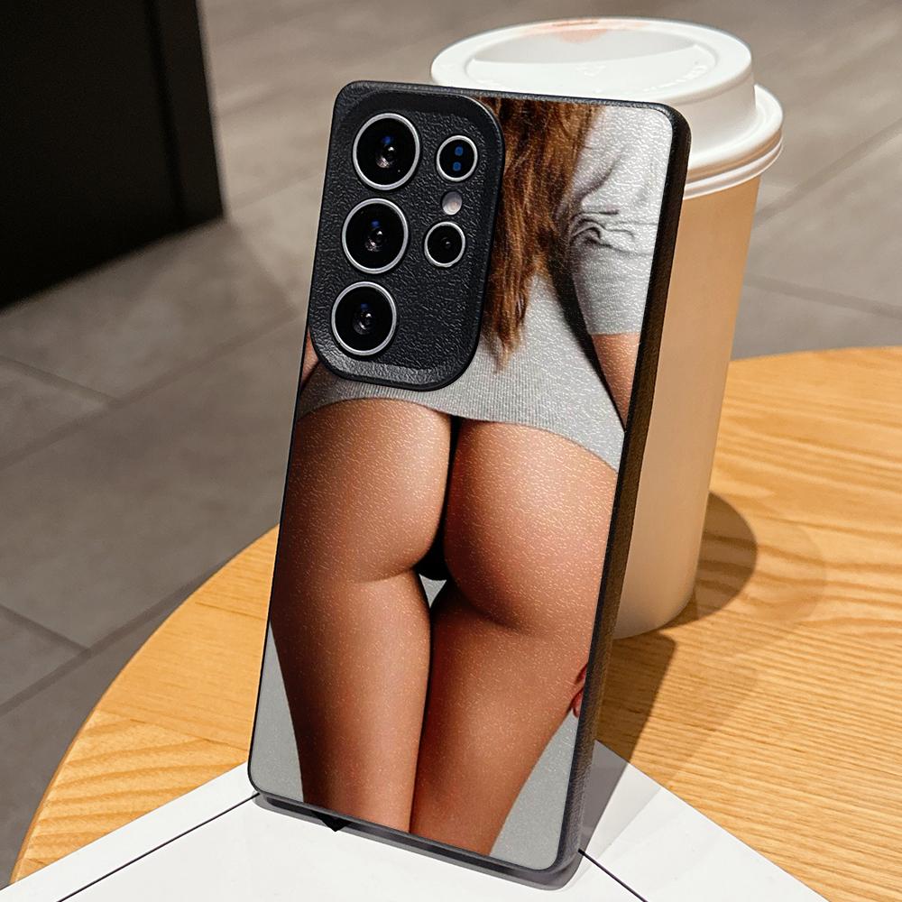 Samsung A07 A16 A06 A05 Xiaomi Redmi 13C 14C for iPhone 17 16 Pro Max Infinix Realme Phone Cases Soft brown Leather pattern TPU Case NY57 Girl design