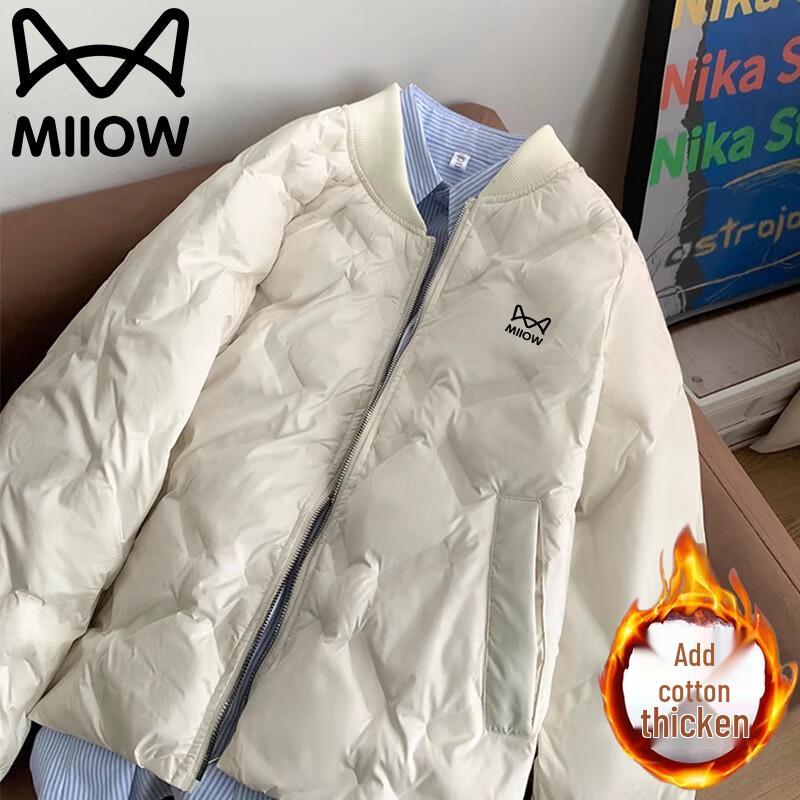 

MiiOW Men s Thickened Baseball Collar Padded Jacket L