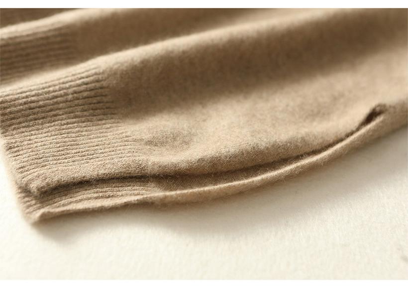 2025 Autumn/Winter Women's Wool Sweater Dress: Half-High Collar, Long Sleeve, Solid Color, Loose Fit