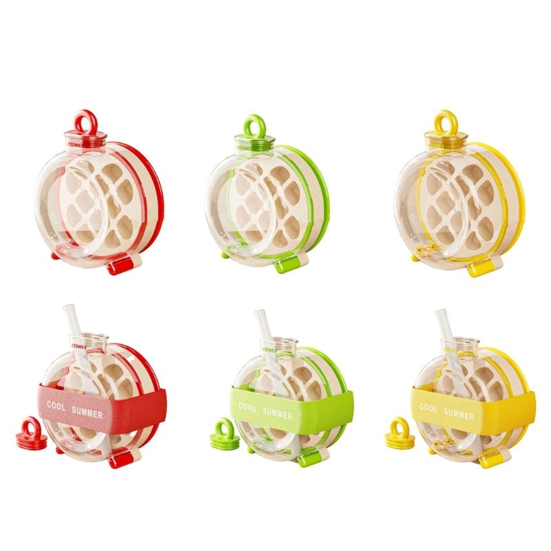 Efficient Portable Ice Cubes Molds Bottle With Built In Molds And Carry Strap Sports Water Bottle with Built in Ice Tray