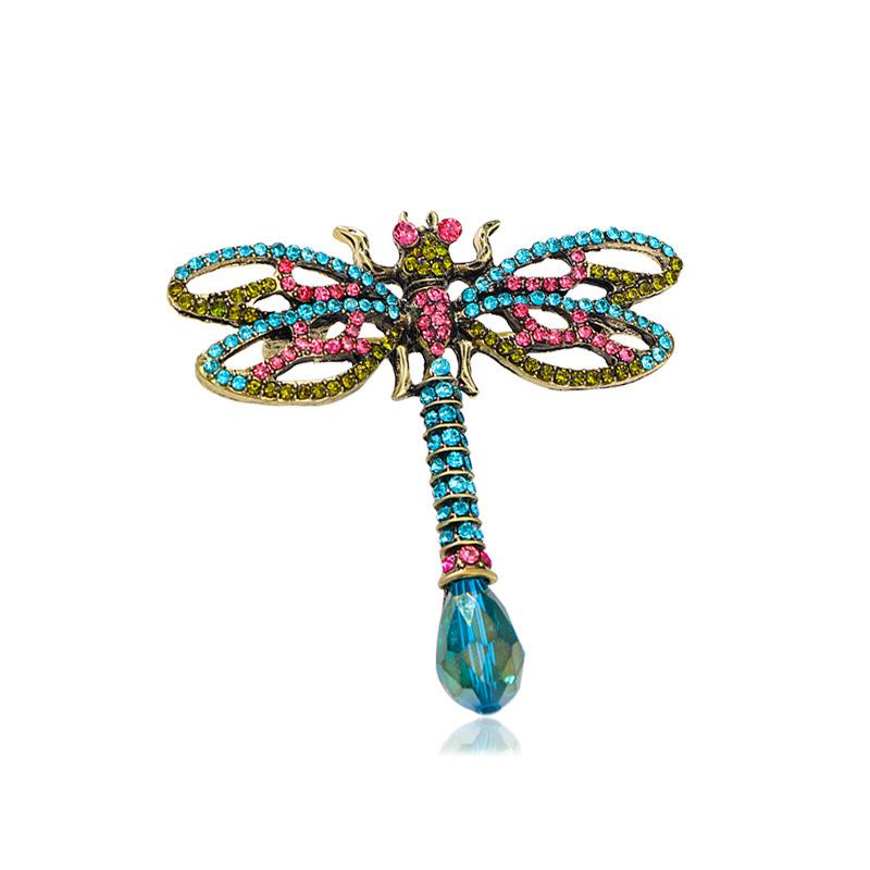 

Винтажная ретро брошь стрекоза женская мода средневековое пальто корсаж полный бриллиантов насекомое одежда аксессуары