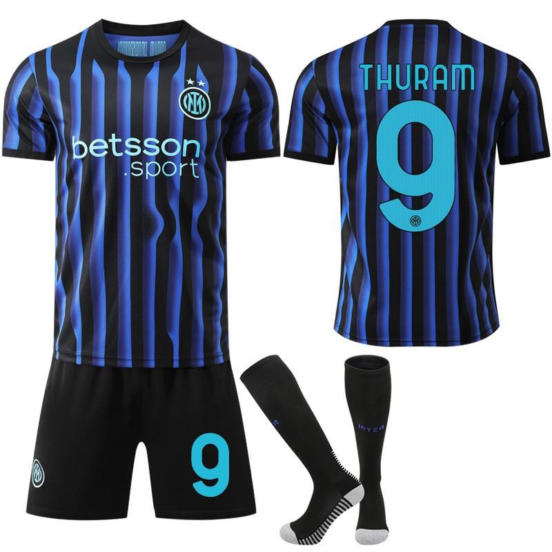 

2526 9 Thuram 23 Barrera Children s No. 10 Lautaro Jersey Inter Home Football Uniform Set XL