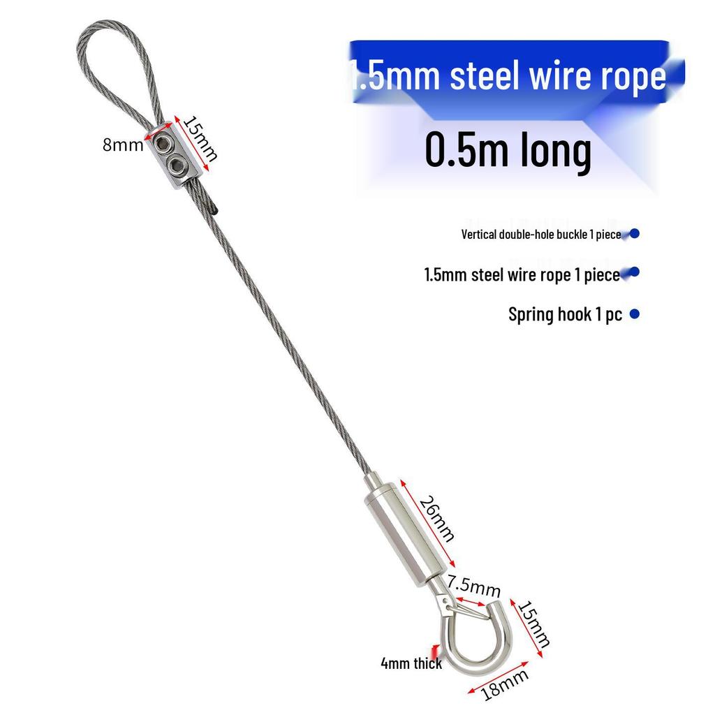 Adjustable Steel Wire Rope Hanging Kit with Chandelier Lock and Buckle