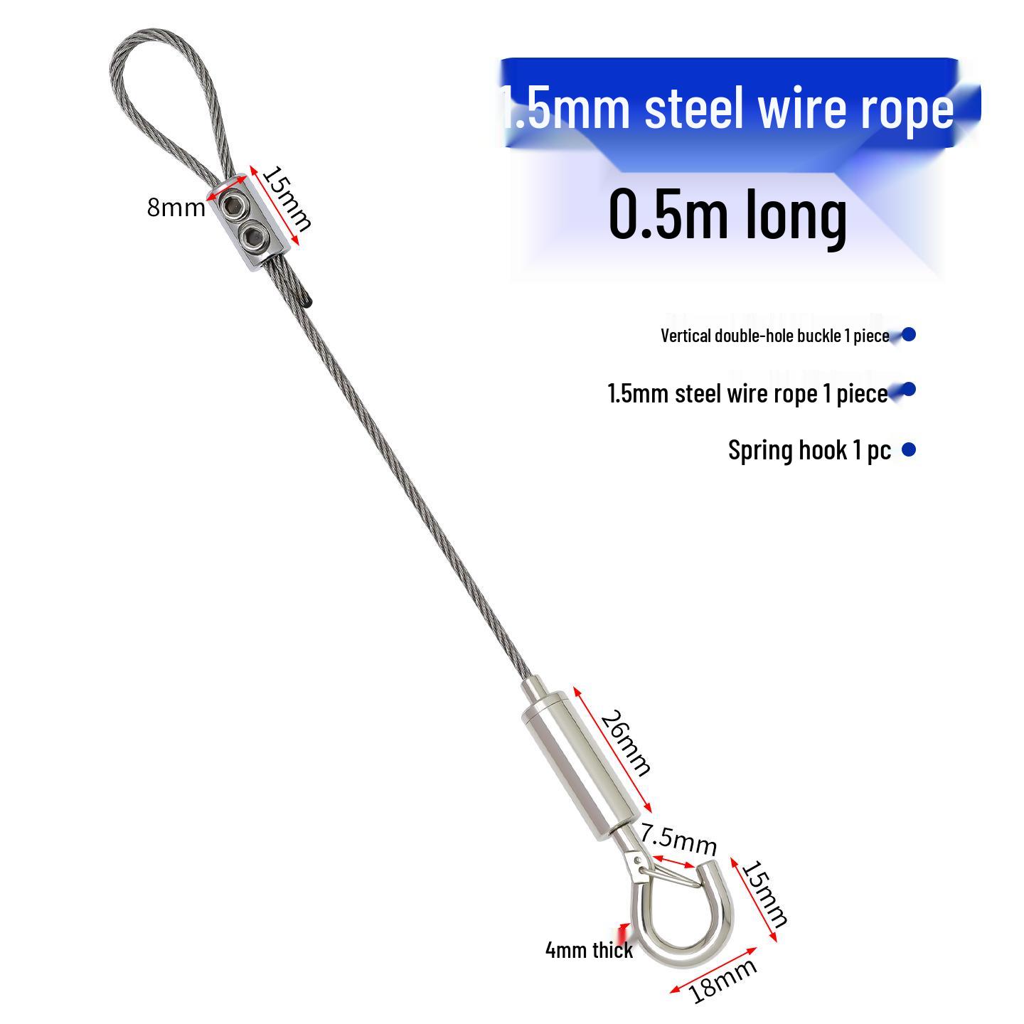 

Adjustable Steel Wire Rope Hanging Kit with Chandelier Lock and Buckle