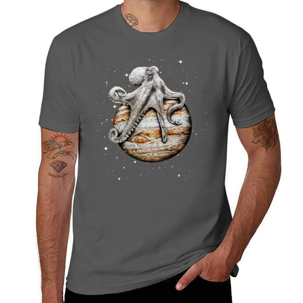 Celestial Cephalopod T-shirt Man T Shirts Graphic T Shirt Man Cotton Anime Tshirt T-shirt