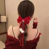 Ornament De Păr Fundita De Catifea Aurie Roșie Accesorii Revelion De Crăciun Agrafe De Păr Pentru Femei Fete