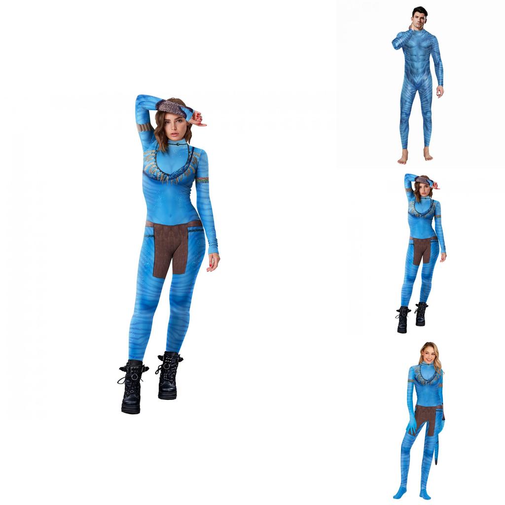 Avatar Inspired Halloween Costume Milk Silk Bodysuit For Fantasy Role Play