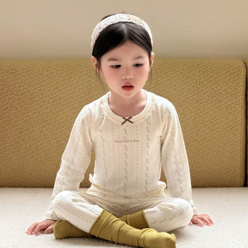 Kids Cotton Lycra Pajamas Set A Skin-friendly Long Sleeve Winter Homewear Boys Girls