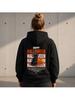 Unisex Pure Fall Autumn Back Print Happy Halloween Black Cat Pumpkin Graphic Pullover Hoodie Spooky Season Everyday Wear
