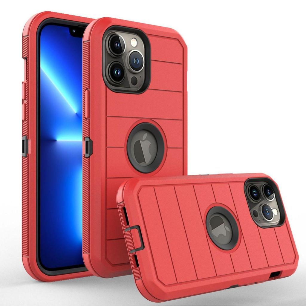 2 Layers of Sturdy Shockproof Rugged Case for iPhone 17 16 15 14 13 X XR XS Pro Max Heavy Duty Cover
