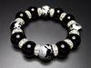 [Stone Town] Hard-to-find, extra-thick 18mm natural onyx stone, hand-carved with the Four Gods, premium rondelle rosary bracelet, power stone
