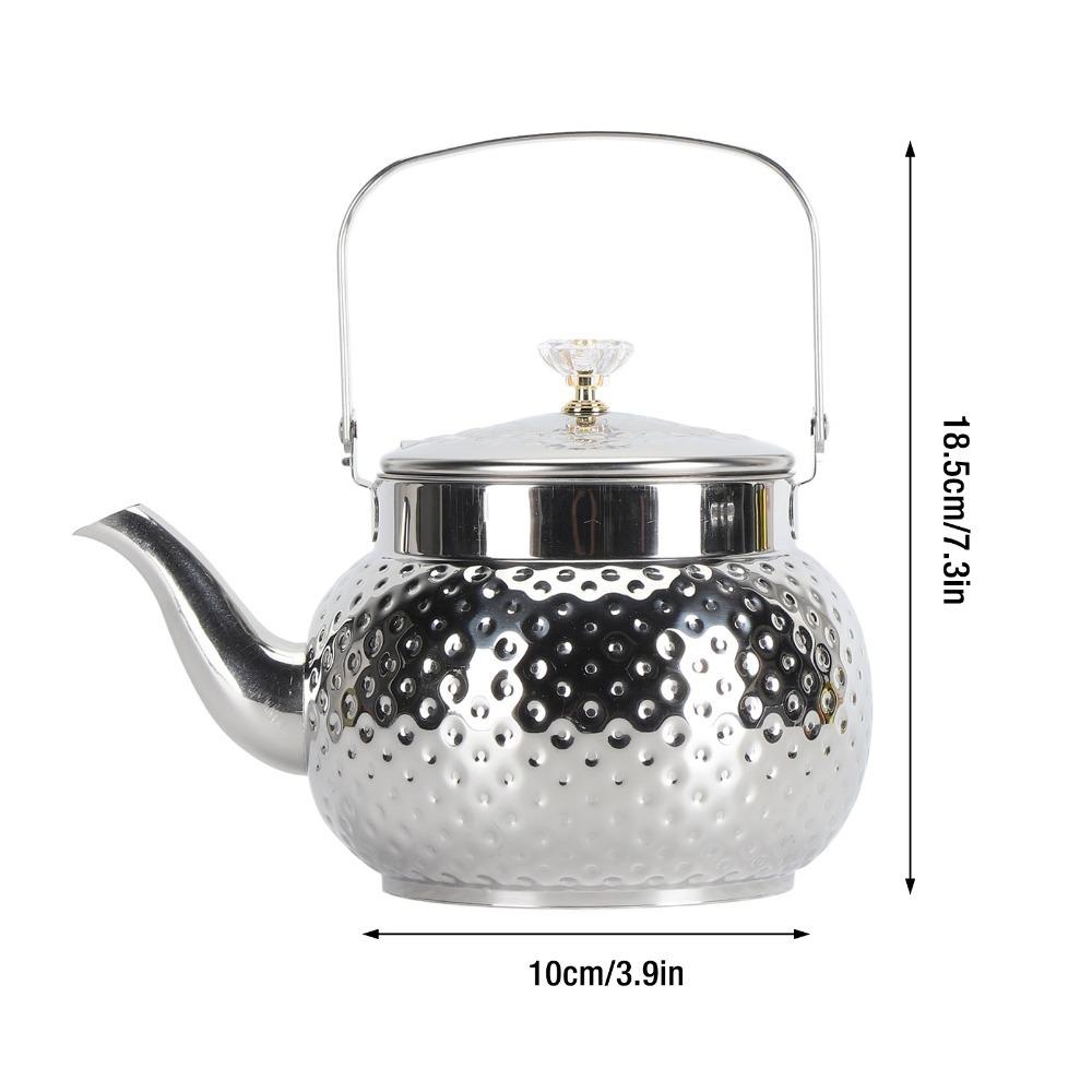Hammered Finish Stainless Steel Teapot 1L Capacity Stovetop Tea Kettle Serving Tea Pot Home Use