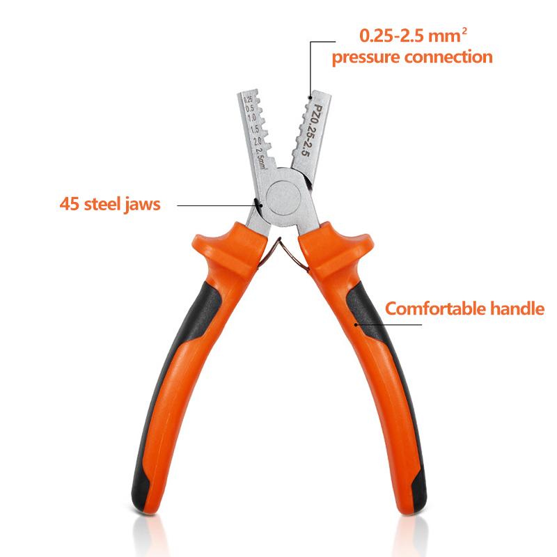 German Style Small Crimping Pliers 0.25-2.5mm Hardware Tools Accessories
