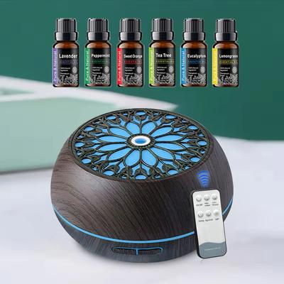 550ml Air Humidifier & Aroma Diffuser with 7 Soothing Light Colors, 6 Essential Oils, Remote Controlled Timer, Bedroom Friendly