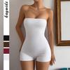 Womens Strapless Slim Fit Stretchy Romper Bodysuit