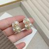 S silver needle white shell flower stud earrings temperament exquisite Mori earrings personalized earrings